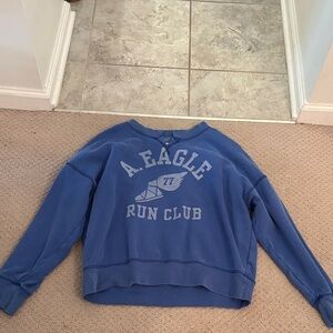 American Eagle Outfitters Blue Crew Neck Sweater